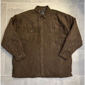 Architect Brown Microfiber Shirt Jacket Quilted Insulated Men's XL - EUC